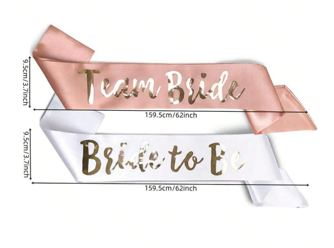 Team Bride Sjerpenset - 6 Roze & 1 Witte Bride to Be Sjerp - Vrijgezellenfeest Decoratie - Bachelorette - Bruiloft