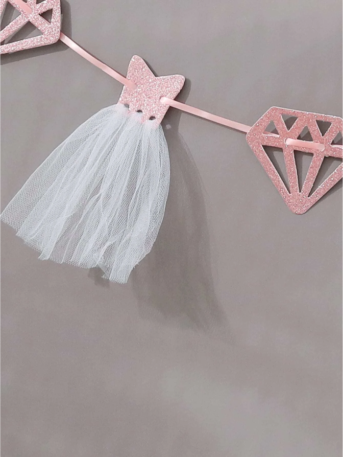 Bride to Be Slinger - Decoratie voor Vrijgezellenfeest - Goud, Roze & Zilver - Feestdecoratie met Diamant- en Kwastontwerp - 17,5 cm Hoog