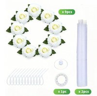 Bruiloft Autodecoratie Set – Kunstrozen – Decoratie voor Trouwauto, Bruidsauto & Huwelijksfeest