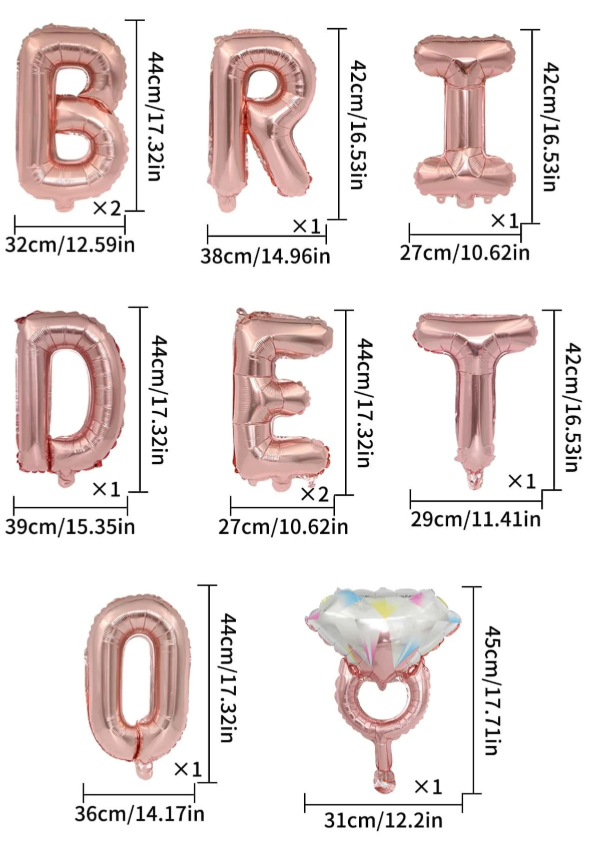 Bride To Be Ballonnen Set - Folieballonnen in Zilver/Goud en Rosegold - Vrijgezellenfeest Decoratie - Inclusief Diamant Ring Ballon